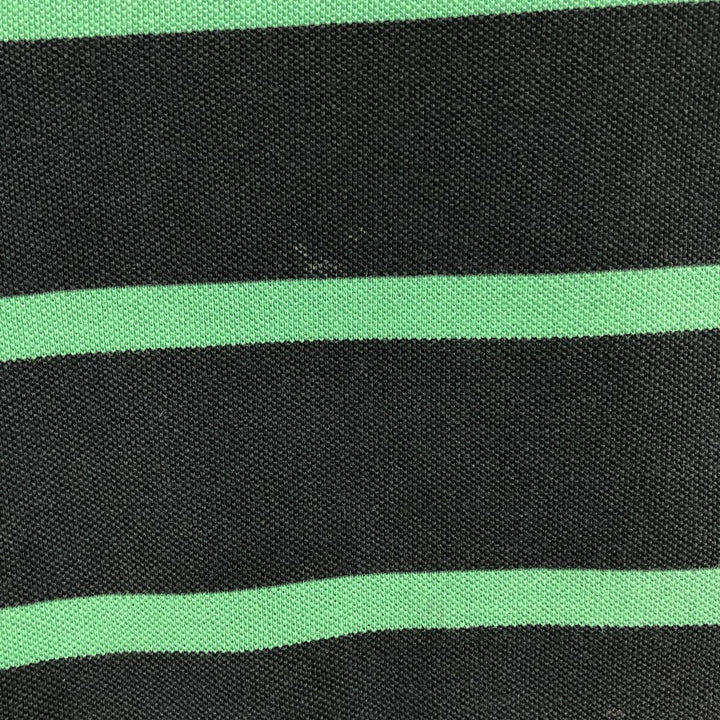 Ralph Lauren POLO by Ralph Lauren CUSTOM FIT short sleeve striped polo shirt men's size M cotton black type Vintage Second Hand