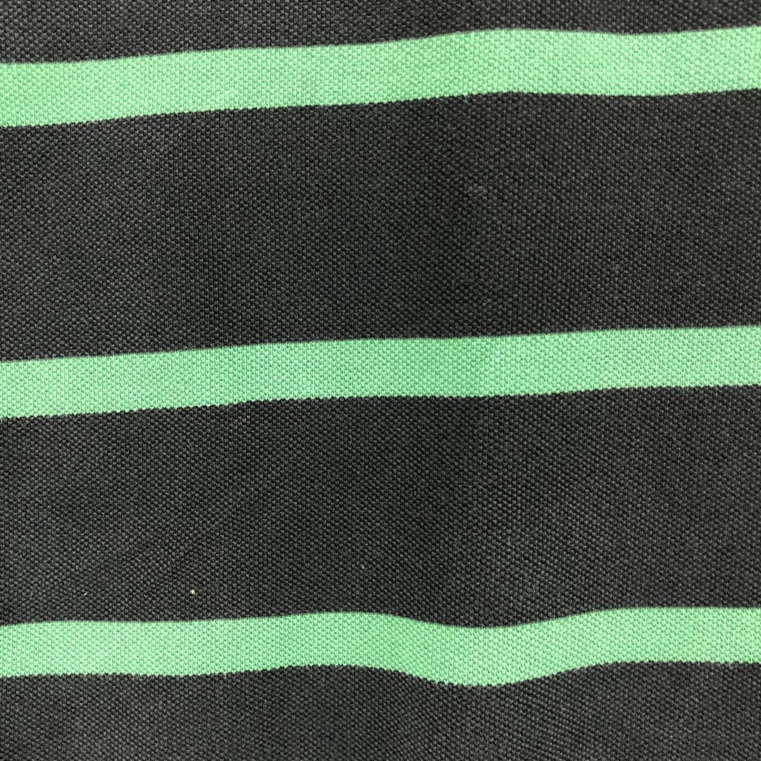 Ralph Lauren POLO by Ralph Lauren CUSTOM FIT short sleeve striped polo shirt men's size M cotton black type Vintage Second Hand
