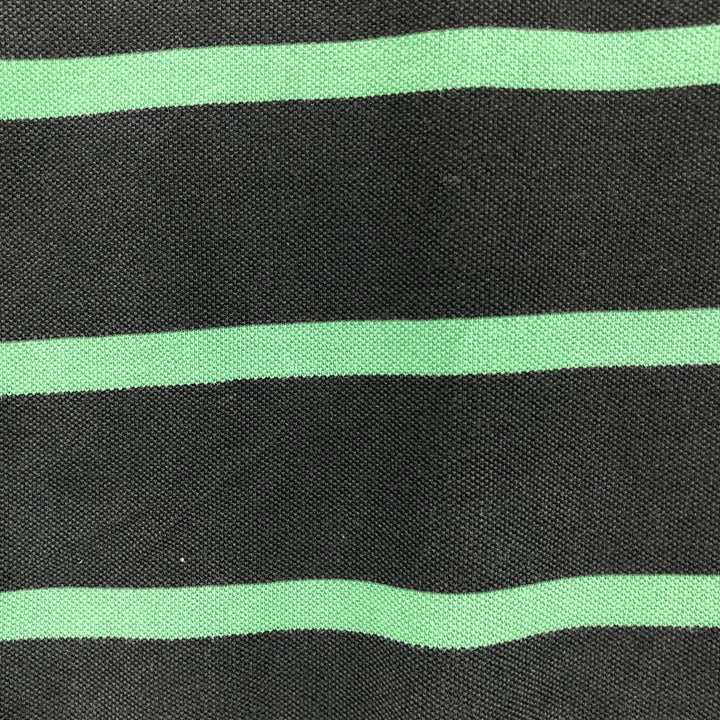 Ralph Lauren POLO by Ralph Lauren CUSTOM FIT short sleeve striped polo shirt men's size M cotton black type Vintage Second Hand