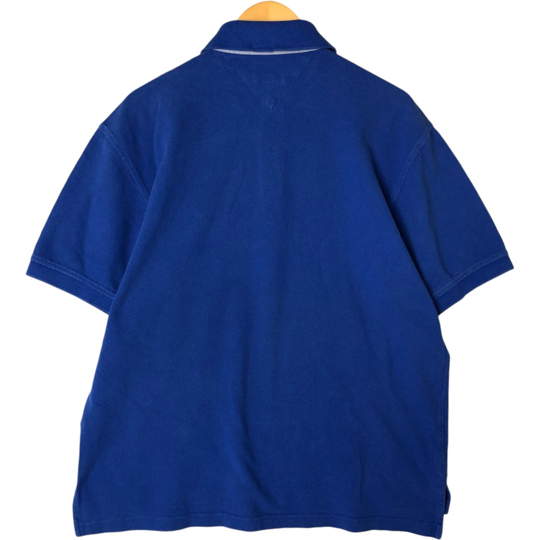 ~90'S Tommy Hilfiger TOMMY HILFIGER short sleeve polo shirt men's size L vintage cotton blue type Vintage Second Hand