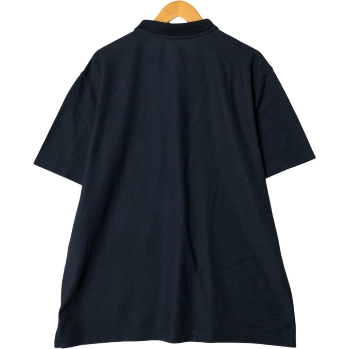 Carhartt Loose Fit Short Sleeve Striped Polo Shirt, Men's XL polyester navy blue type Vintage Second Hand