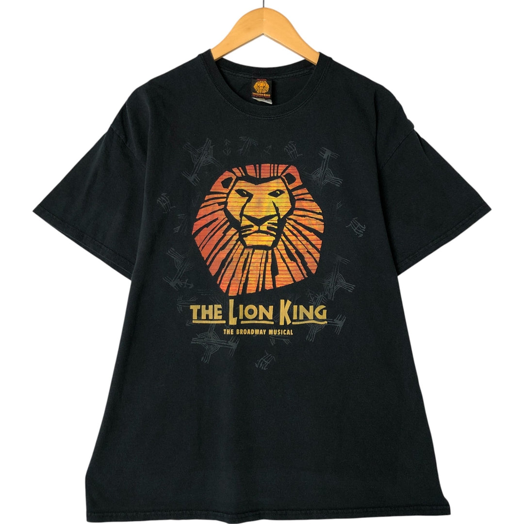 Disney THE LION KING Lion King Print T-shirt Men's XL size cotton black type Vintage Second Hand