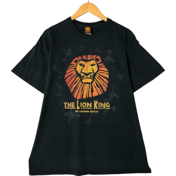 Disney THE LION KING Lion King Print T-shirt Men's XL size cotton black type Vintage Second Hand