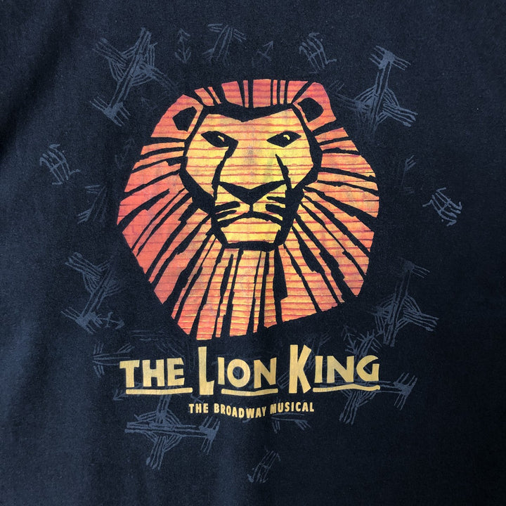 Disney THE LION KING Lion King Print T-shirt Men's XL size cotton black type Vintage Second Hand