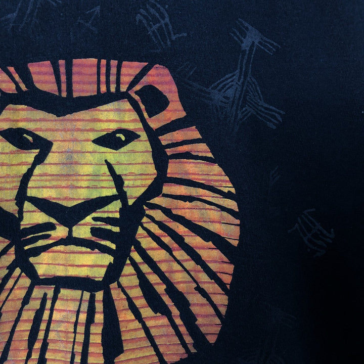 Disney THE LION KING Lion King Print T-shirt Men's XL size cotton black type Vintage Second Hand