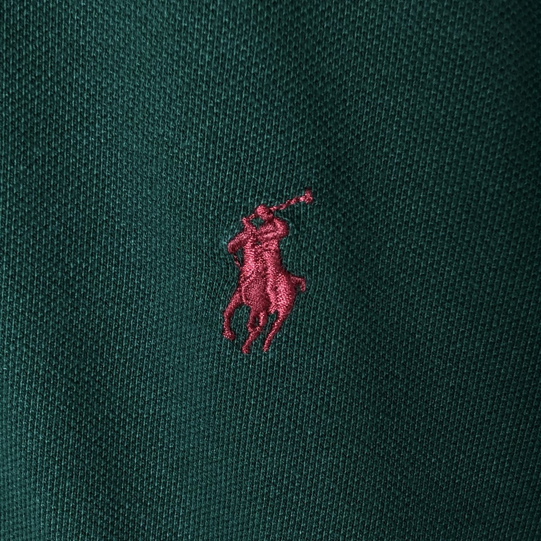 Ralph Lauren POLO by Ralph Lauren CUSTOM FIT short sleeve polo shirt, men's size L cotton Green type dark green Vintage Second Hand