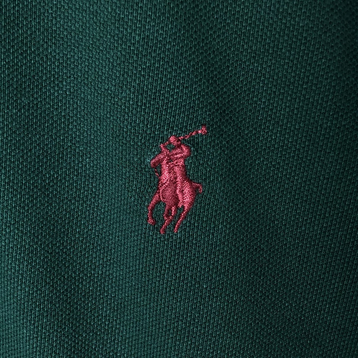 Ralph Lauren POLO by Ralph Lauren CUSTOM FIT short sleeve polo shirt, men's size L cotton Green type dark green Vintage Second Hand