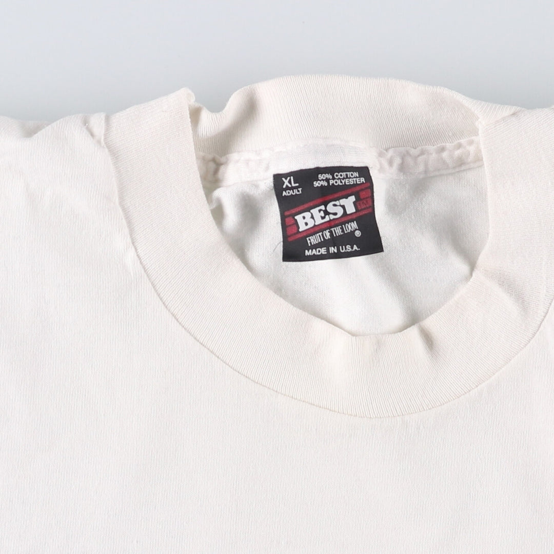 90'S Fruit of the Loom Best Band T-Shirt, Made in USA, Men's XL, Vintage cotton white type Vintage Second Hand