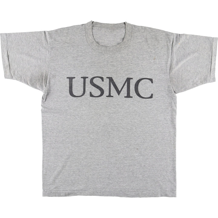 USMC United States Marine Corps Military Print T-Shirt Men's Size L Vintage unclear gray type Vintage Second Hand