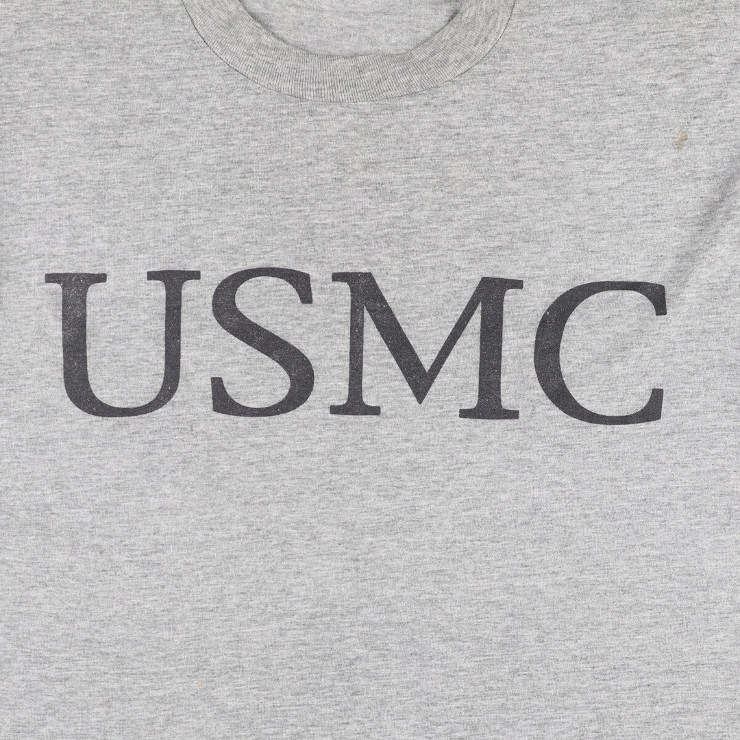 USMC United States Marine Corps Military Print T-Shirt Men's Size L Vintage unclear gray type Vintage Second Hand