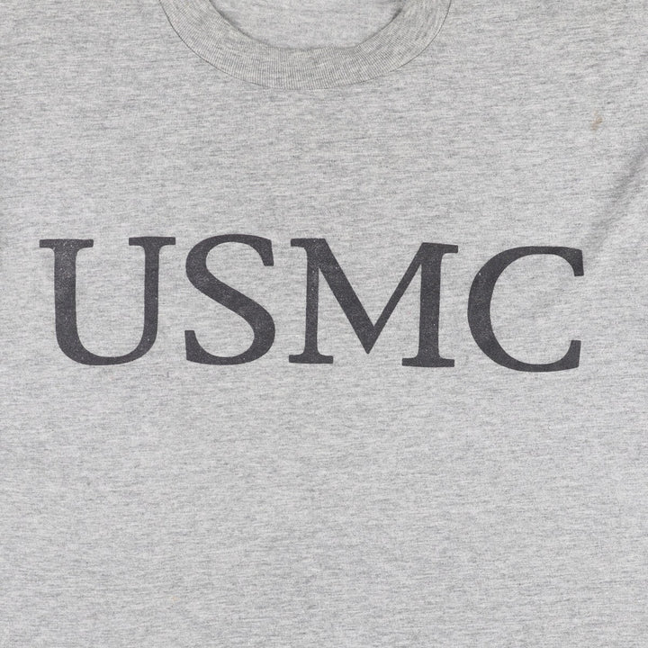USMC United States Marine Corps Military Print T-Shirt Men's Size L Vintage unclear gray type Vintage Second Hand
