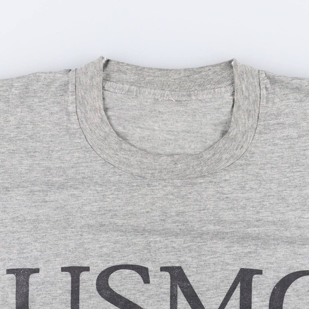 USMC United States Marine Corps Military Print T-Shirt Men's Size L Vintage unclear gray type Vintage Second Hand