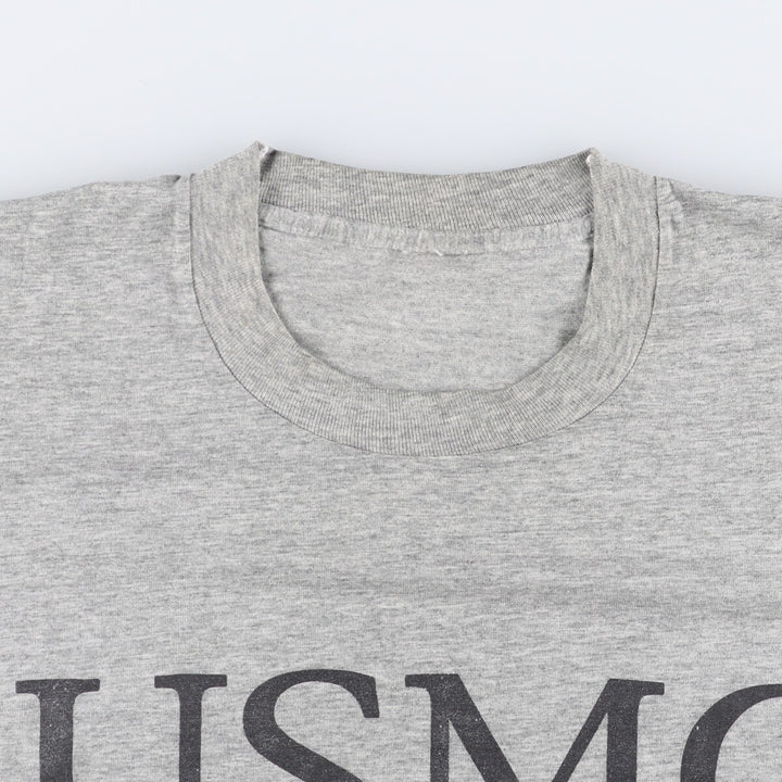 USMC United States Marine Corps Military Print T-Shirt Men's Size L Vintage unclear gray type Vintage Second Hand