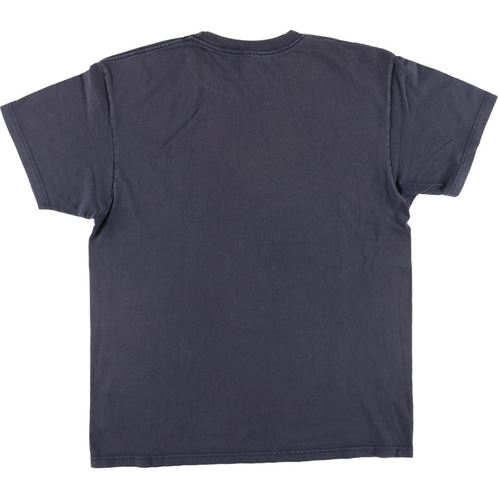 OPTIMA Printed T-shirt, Men's size L cotton navy blue type Vintage Second Hand