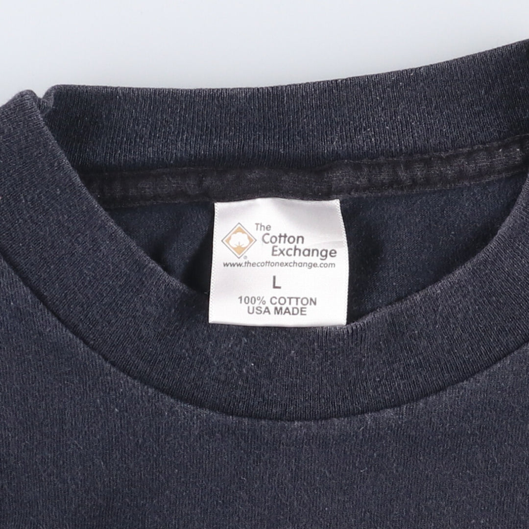 THE COTTON EXCHANGE USMC Military Print T-Shirt Made in USA Men's Size L cotton black type Vintage Second Hand