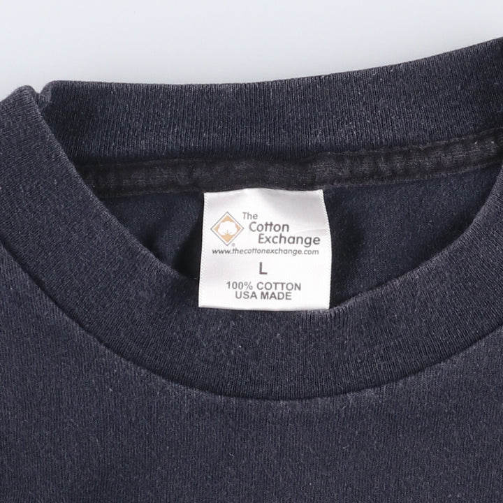 THE COTTON EXCHANGE USMC Military Print T-Shirt Made in USA Men's Size L cotton black type Vintage Second Hand
