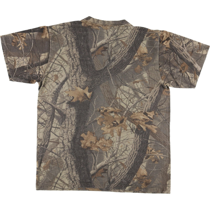 Wrangler RUGGED WEAR Real Tree Camo Camouflage Pocket T-Shirt Made in USA Men's XL cotton Khaki type brown Vintage Second Hand