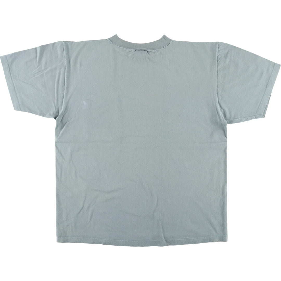00'S BIG DOGS embroidered T-shirt made in USA, men's size L cotton Khaki type sage green Vintage Second Hand