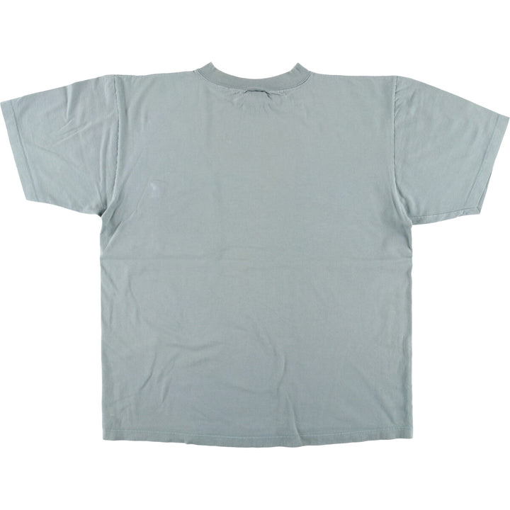 00'S BIG DOGS embroidered T-shirt made in USA, men's size L cotton Khaki type sage green Vintage Second Hand
