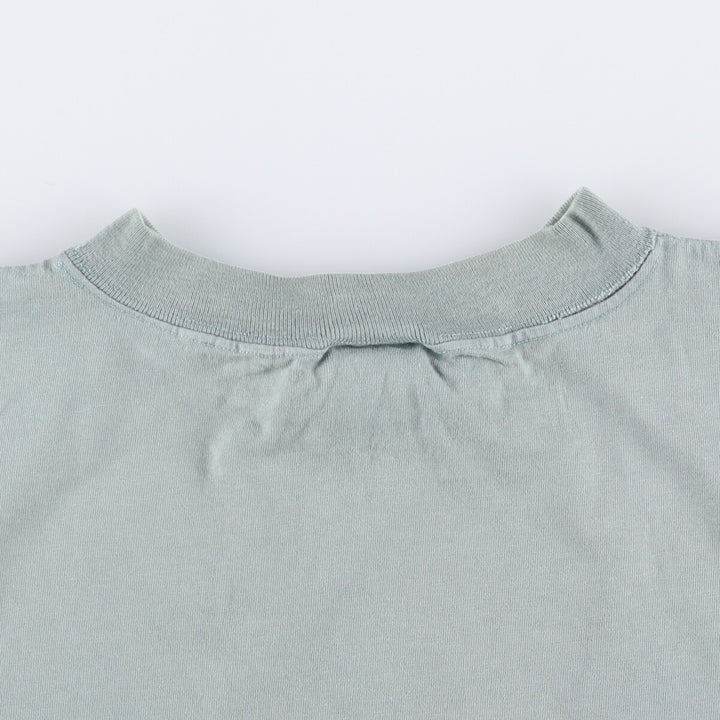 00'S BIG DOGS embroidered T-shirt made in USA, men's size L cotton Khaki type sage green Vintage Second Hand