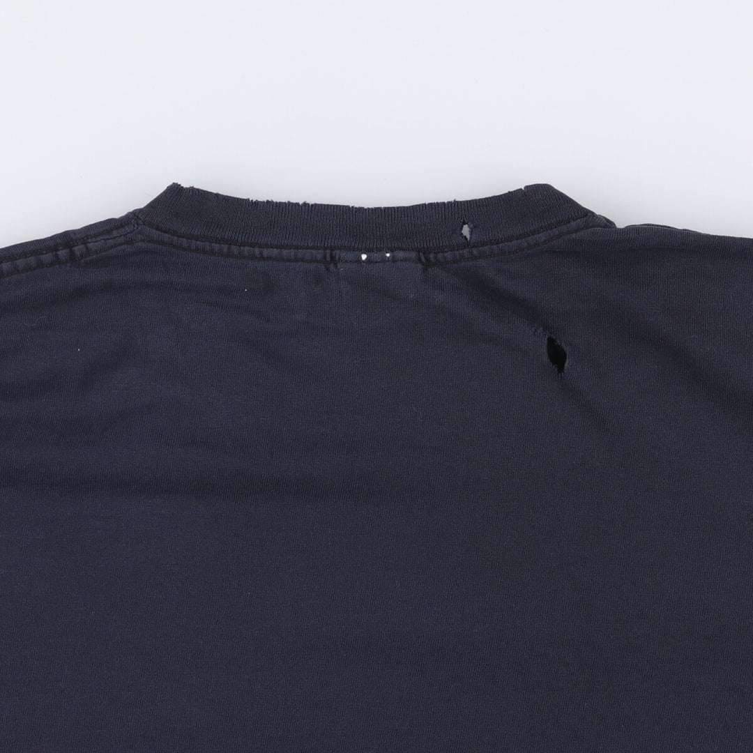 Fruit of the Loom Message Print T-shirt, Men's Size L cotton black type Vintage Second Hand