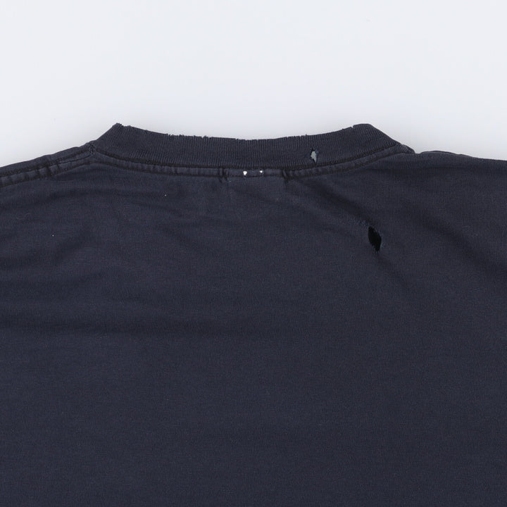 Fruit of the Loom Message Print T-shirt, Men's Size L cotton black type Vintage Second Hand