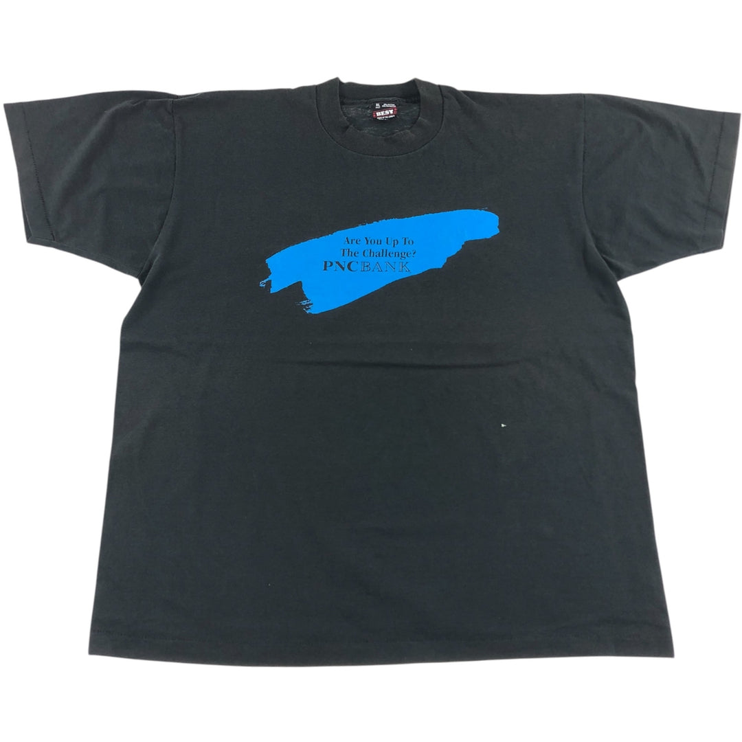 90'S Fruit of the Loom PNCBANK Message Print T-Shirt Made in USA Men's XL Vintage cotton black type Vintage Second Hand