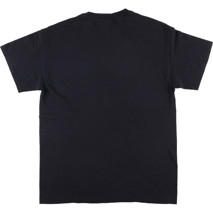 Gildan Printed T-shirt, Men's M size cotton black type Vintage Second Hand