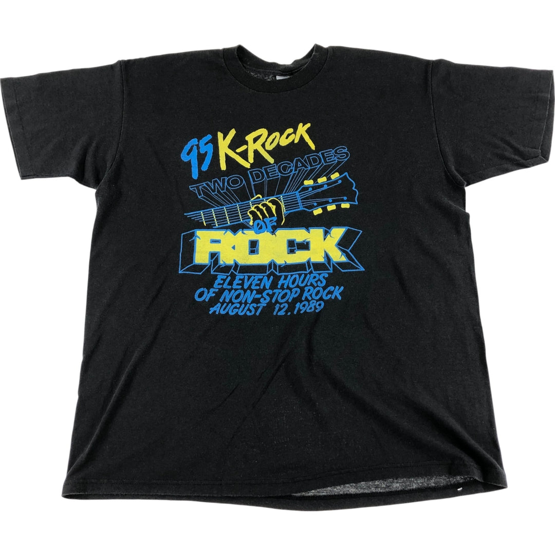 STEDMAN 95K-ROCK TWO DECADES OF ROCK Band T-shirt, Made in USA, Men's XL polyester black type Vintage Second Hand