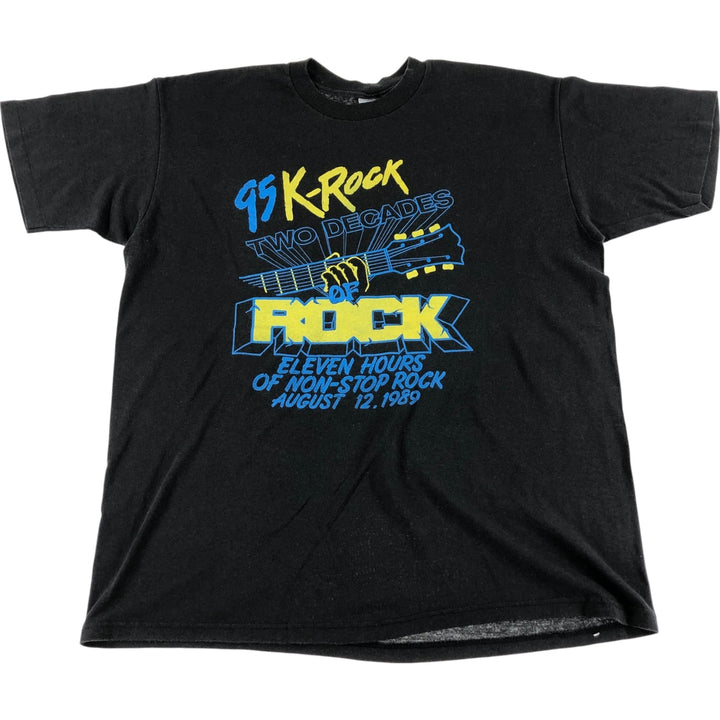STEDMAN 95K-ROCK TWO DECADES OF ROCK Band T-shirt, Made in USA, Men's XL polyester black type Vintage Second Hand