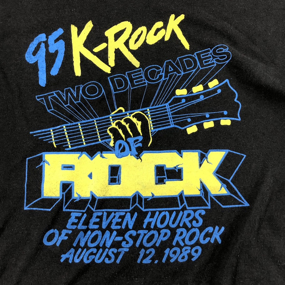 STEDMAN 95K-ROCK TWO DECADES OF ROCK Band T-shirt, Made in USA, Men's XL polyester black type Vintage Second Hand