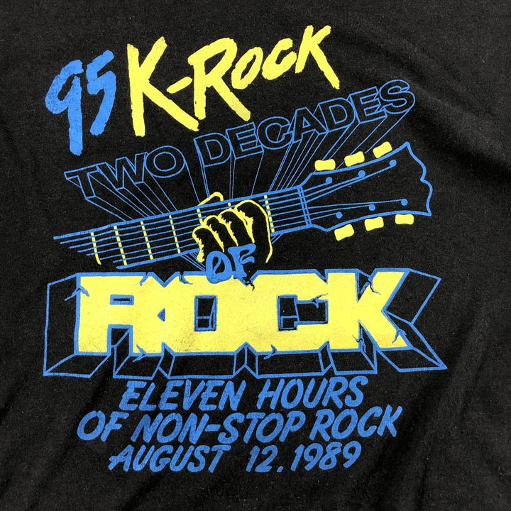 STEDMAN 95K-ROCK TWO DECADES OF ROCK Band T-shirt, Made in USA, Men's XL polyester black type Vintage Second Hand