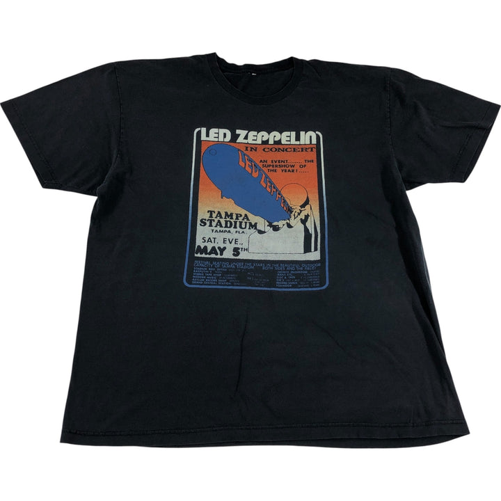 LED ZEPPELIN Led Zeppelin Band T-shirt Band T Men's L size unclear black type Vintage Second Hand