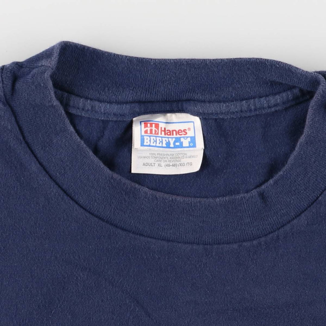 Hanes ESPN Advertising T-Shirt, Men's XL cotton navy blue type Vintage Second Hand