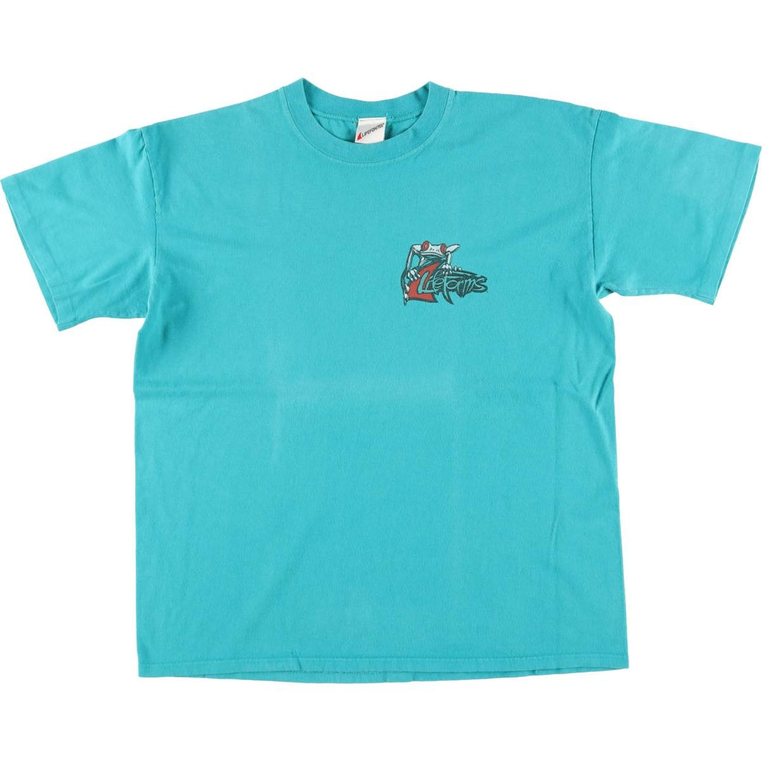 Vintage 90'S LIFEFORMS Advertising T-Shirt, Made in USA, Men's XL cotton turquoise blue Vintage Second Hand