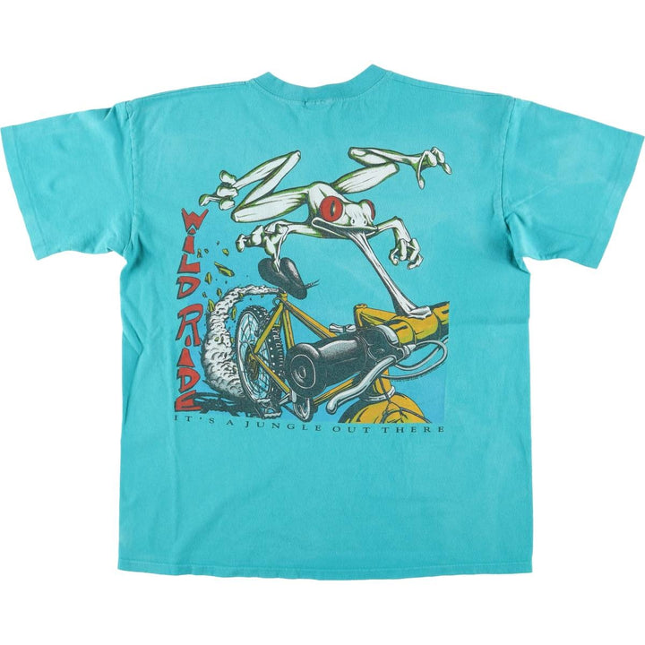 Vintage 90'S LIFEFORMS Advertising T-Shirt, Made in USA, Men's XL cotton turquoise blue Vintage Second Hand