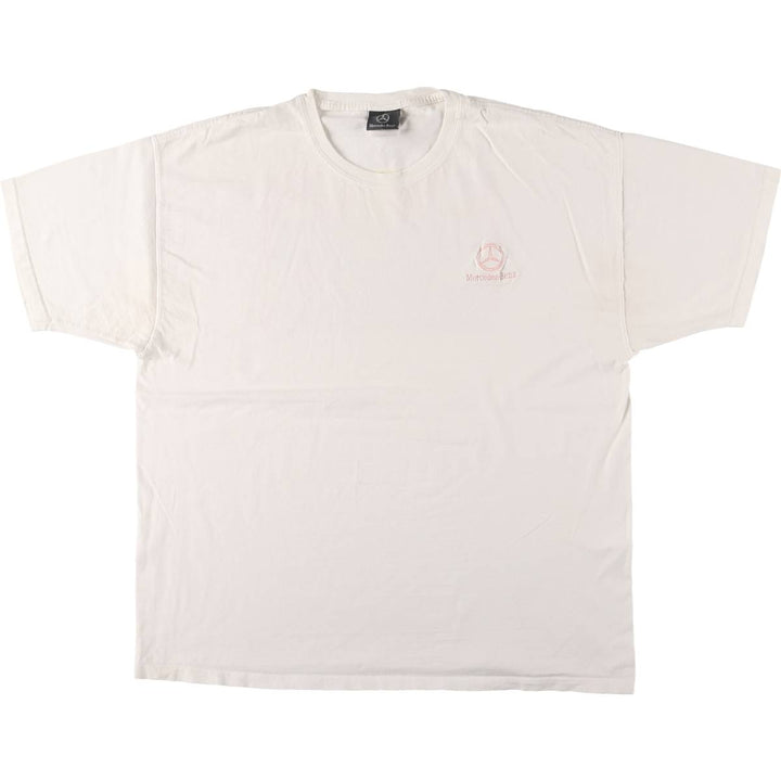 Vintage 90'S Mercedes-Benz advertising T-shirt with back print, size XL, men's cotton white type Vintage Second Hand