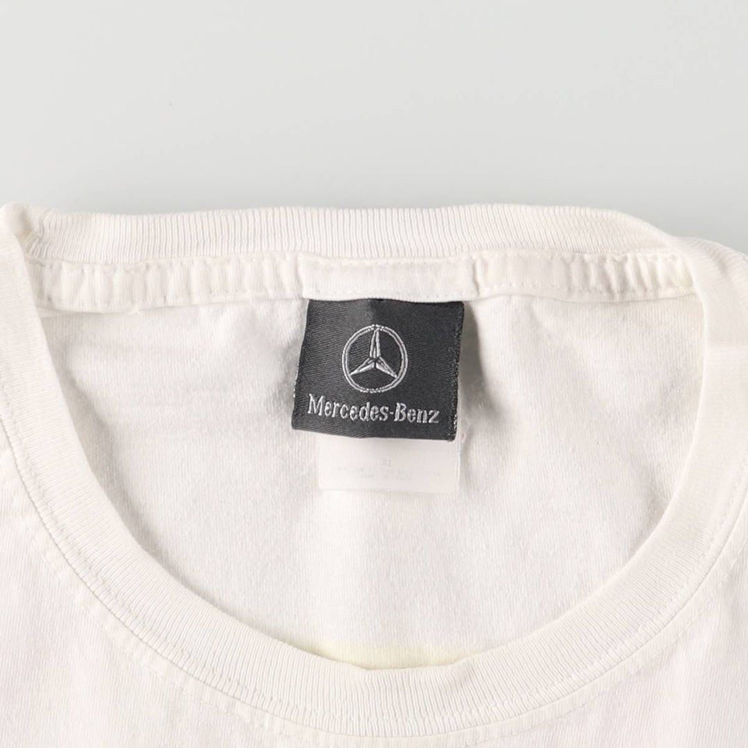 Vintage 90'S Mercedes-Benz advertising T-shirt with back print, size XL, men's cotton white type Vintage Second Hand