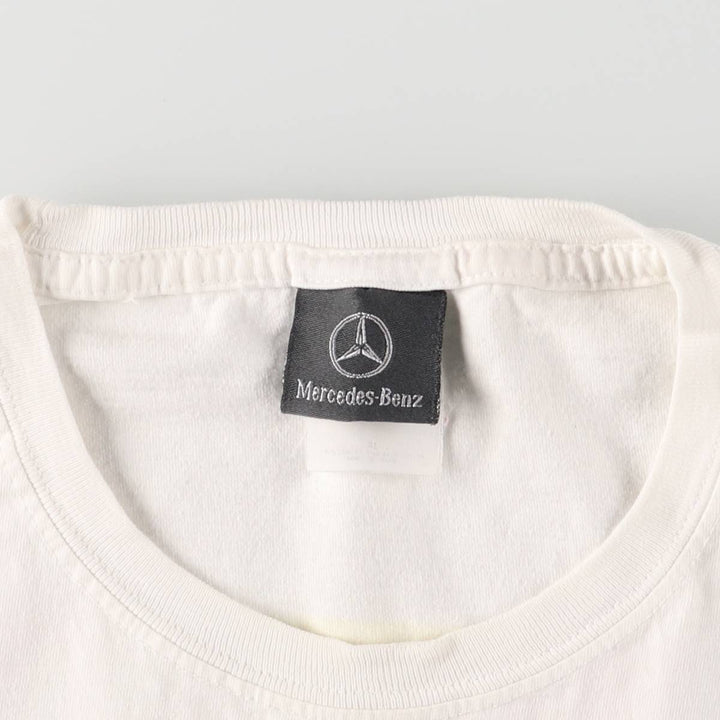 Vintage 90'S Mercedes-Benz advertising T-shirt with back print, size XL, men's cotton white type Vintage Second Hand