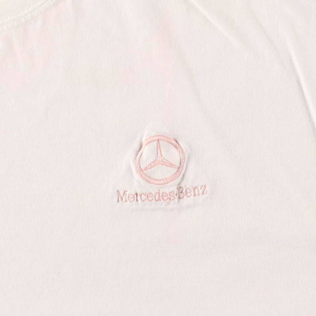 Vintage 90'S Mercedes-Benz advertising T-shirt with back print, size XL, men's cotton white type Vintage Second Hand