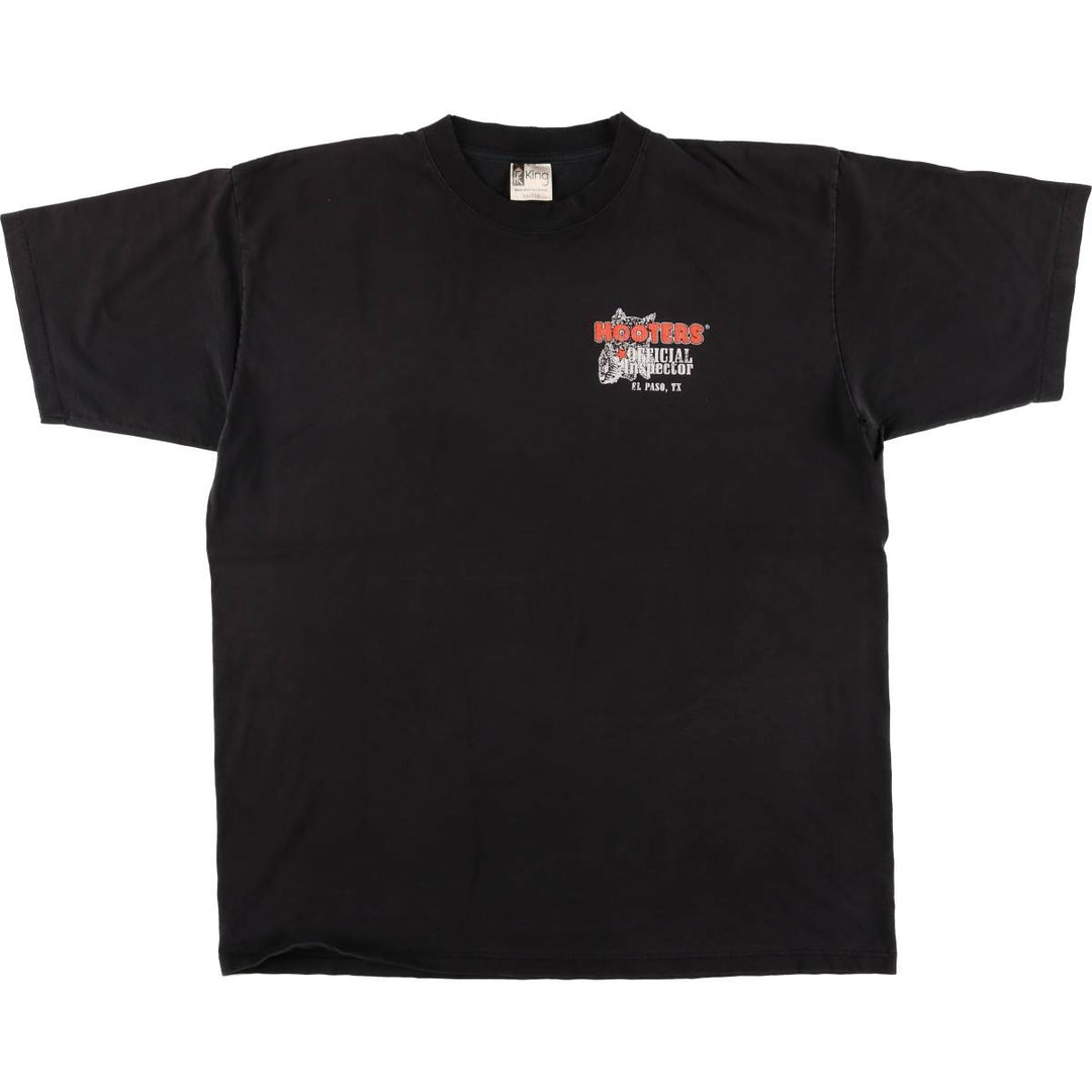 King HOOTERS Advertising T-Shirt, Made in Canada, Men's XXL cotton black type Vintage Second Hand
