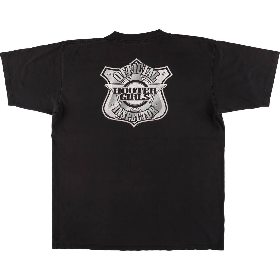 King HOOTERS Advertising T-Shirt, Made in Canada, Men's XXL cotton black type Vintage Second Hand