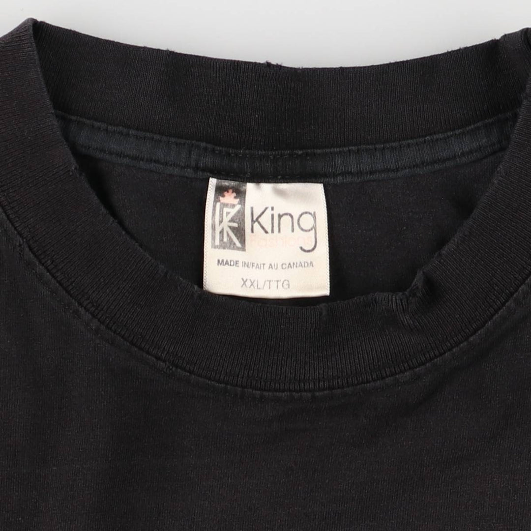 King HOOTERS Advertising T-Shirt, Made in Canada, Men's XXL cotton black type Vintage Second Hand
