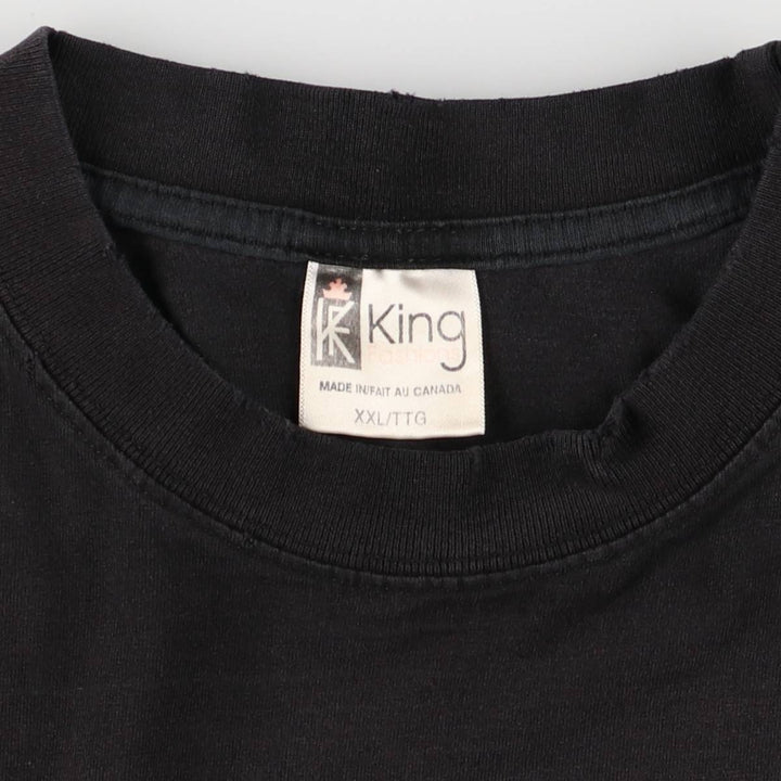 King HOOTERS Advertising T-Shirt, Made in Canada, Men's XXL cotton black type Vintage Second Hand