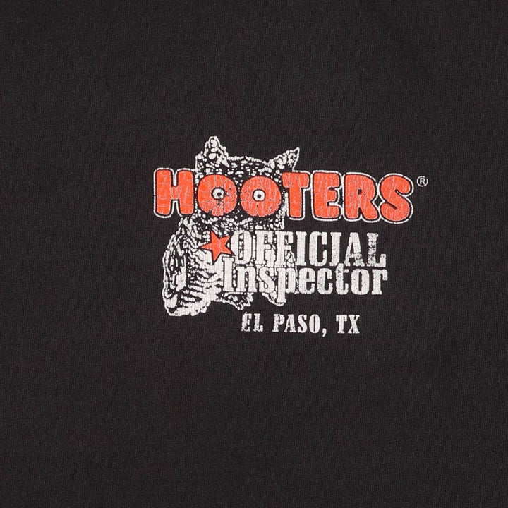 King HOOTERS Advertising T-Shirt, Made in Canada, Men's XXL cotton black type Vintage Second Hand