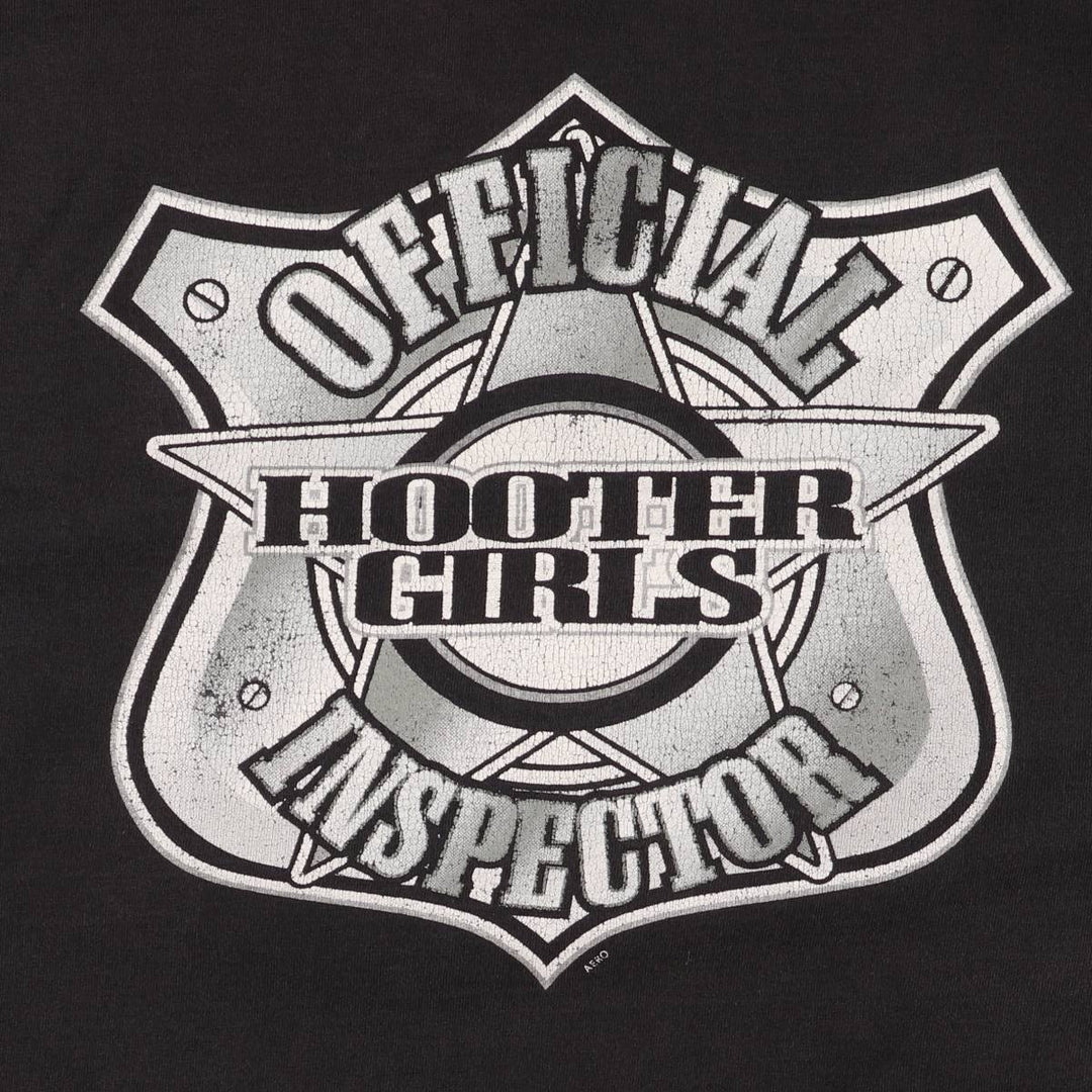 King HOOTERS Advertising T-Shirt, Made in Canada, Men's XXL cotton black type Vintage Second Hand