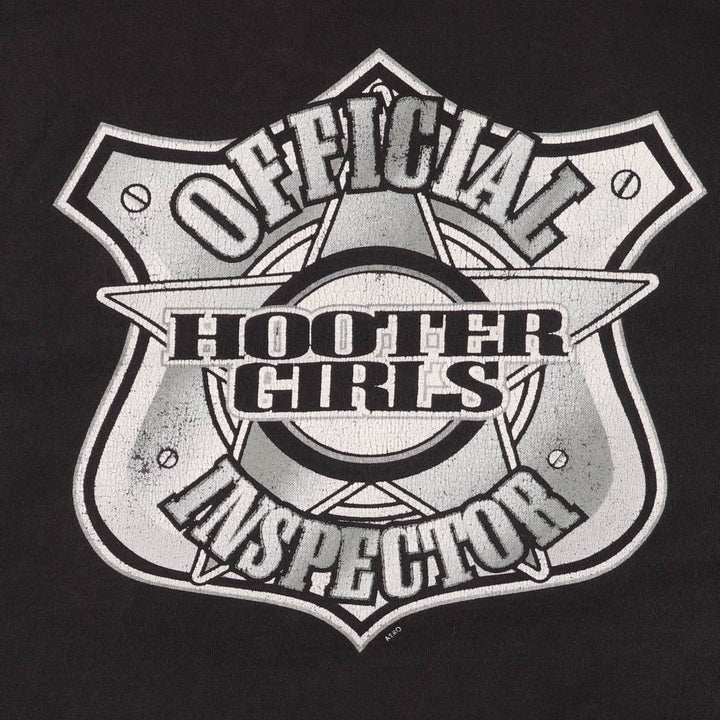 King HOOTERS Advertising T-Shirt, Made in Canada, Men's XXL cotton black type Vintage Second Hand