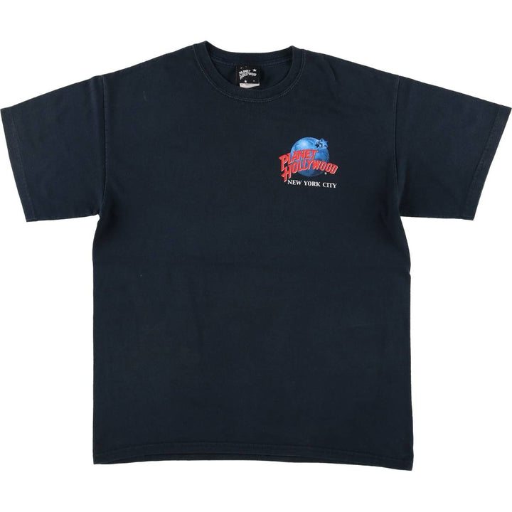 PLANET HOLLYWOOD Advertising T-shirt, men's size M cotton black type Vintage Second Hand