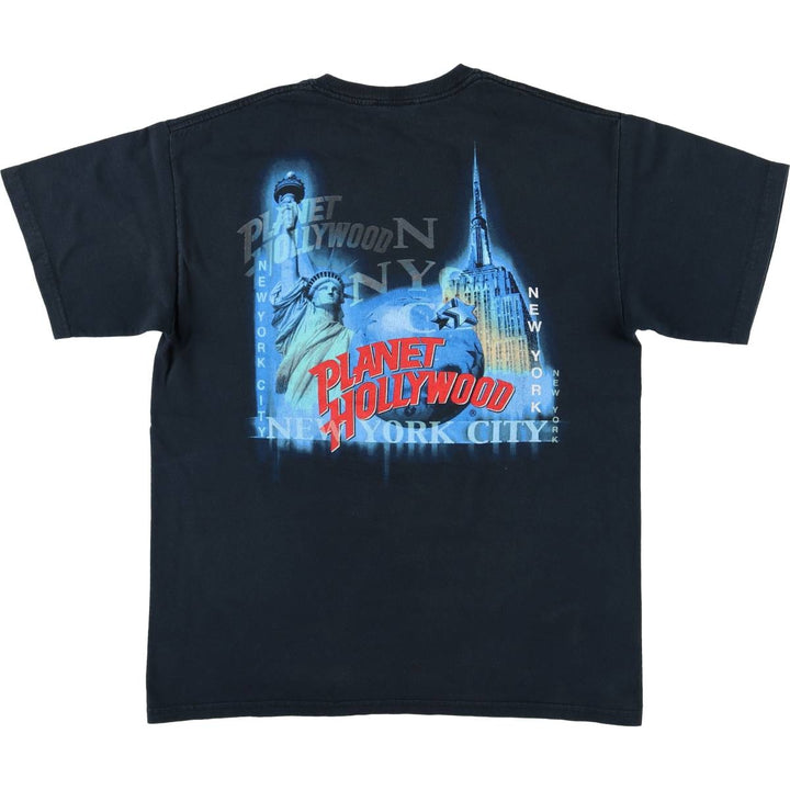 PLANET HOLLYWOOD Advertising T-shirt, men's size M cotton black type Vintage Second Hand