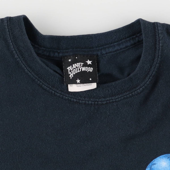PLANET HOLLYWOOD Advertising T-shirt, men's size M cotton black type Vintage Second Hand